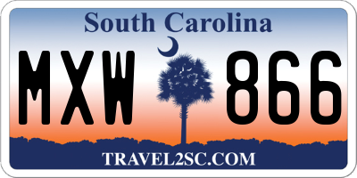 SC license plate MXW866