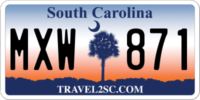 SC license plate MXW871