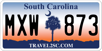 SC license plate MXW873