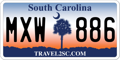SC license plate MXW886