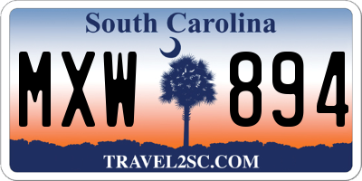 SC license plate MXW894