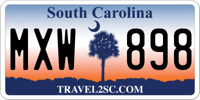 SC license plate MXW898