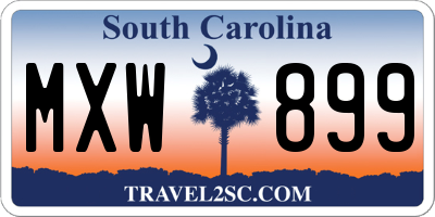 SC license plate MXW899