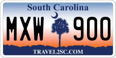 SC license plate MXW900