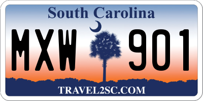 SC license plate MXW901