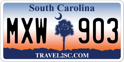 SC license plate MXW903
