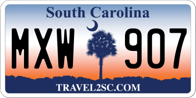 SC license plate MXW907