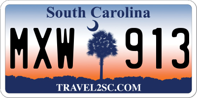 SC license plate MXW913