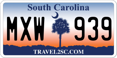 SC license plate MXW939