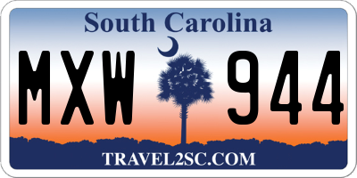 SC license plate MXW944