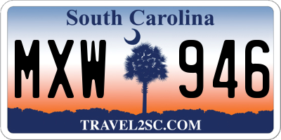 SC license plate MXW946