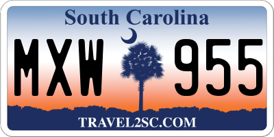 SC license plate MXW955