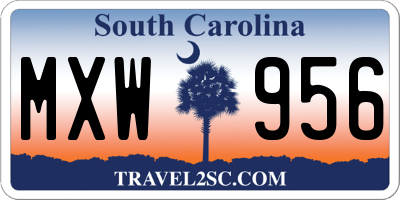 SC license plate MXW956