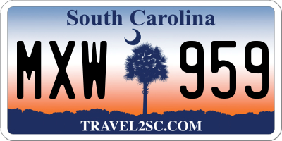 SC license plate MXW959