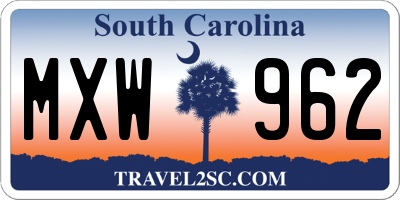 SC license plate MXW962