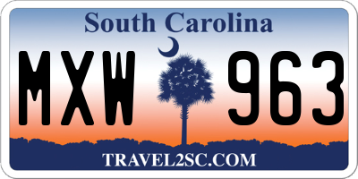 SC license plate MXW963