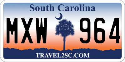 SC license plate MXW964