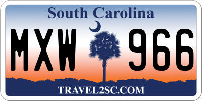 SC license plate MXW966