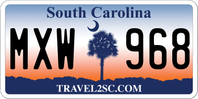 SC license plate MXW968