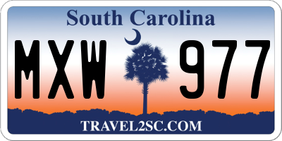 SC license plate MXW977