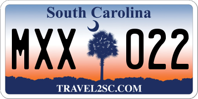 SC license plate MXX022