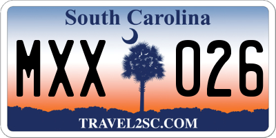 SC license plate MXX026
