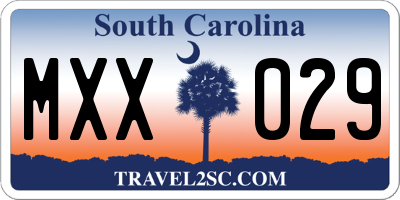 SC license plate MXX029