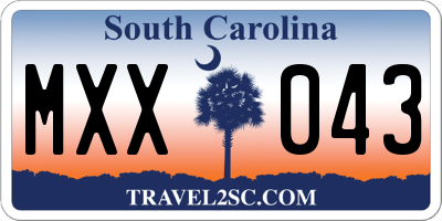 SC license plate MXX043