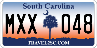 SC license plate MXX048