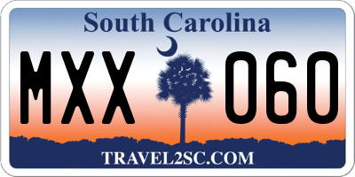 SC license plate MXX060