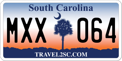 SC license plate MXX064