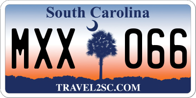 SC license plate MXX066