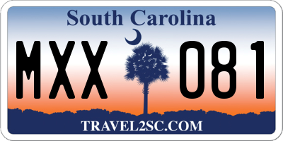 SC license plate MXX081