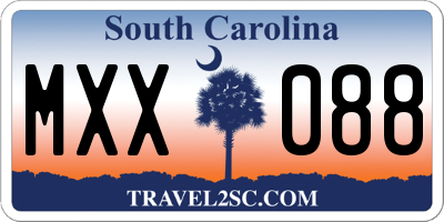 SC license plate MXX088