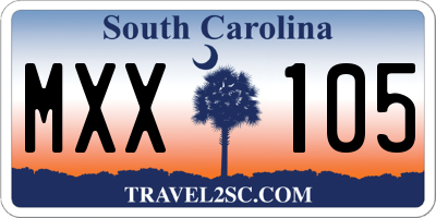 SC license plate MXX105