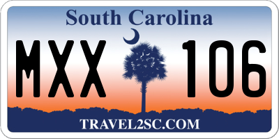 SC license plate MXX106