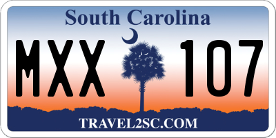 SC license plate MXX107