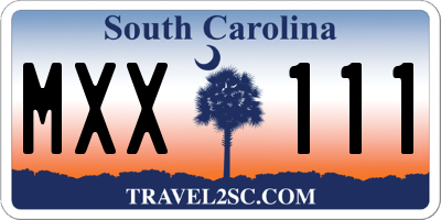SC license plate MXX111