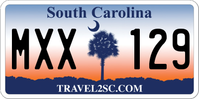 SC license plate MXX129