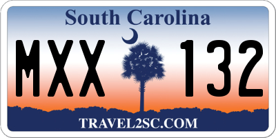 SC license plate MXX132