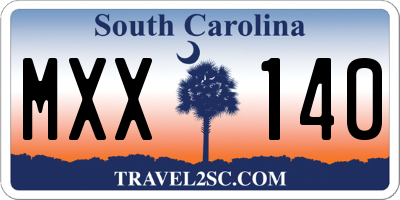 SC license plate MXX140