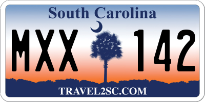 SC license plate MXX142