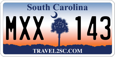 SC license plate MXX143