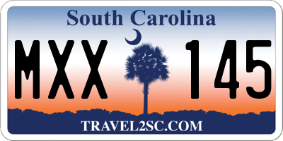 SC license plate MXX145