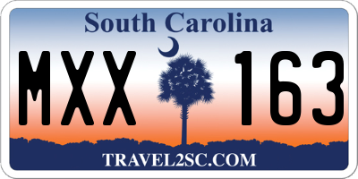 SC license plate MXX163