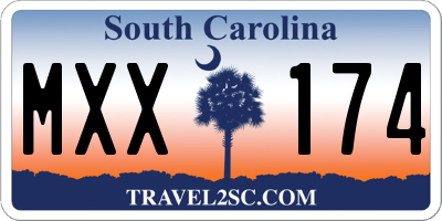 SC license plate MXX174