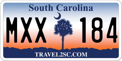 SC license plate MXX184