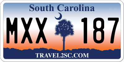 SC license plate MXX187