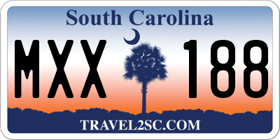 SC license plate MXX188
