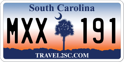 SC license plate MXX191